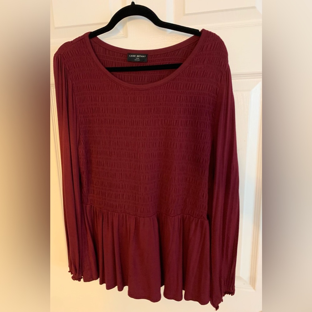 Lane Bryant Smocked Peplum Top